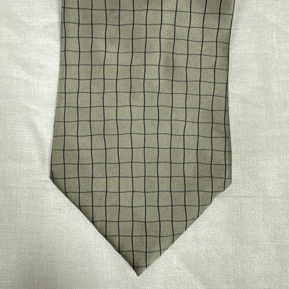 DKNY Silk Tie Taupe Black Geometric Men Necktie 58 x 4 - Image 1 of 4