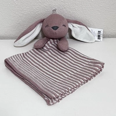 Manta de seguridad Carter's Blush rosa tejida conejito conejo Lovey Lovie Blankie nueva con etiquetas Foto 1 de 4
