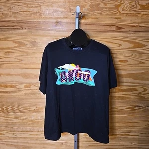 AKOO Shirt Men XXL Short Sleeve Black Tee w Spell Out Logo - Picture 1 of 4