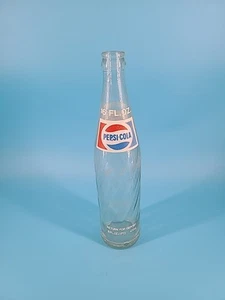 Pepsi Cola 1 Pint 16 Fl. Oz Clear Swirl Glass Bottle Collectible Vintage Empty - Picture 1 of 4