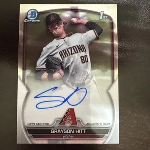 2023 Bowman Draft Grayson Hitt Chrome Auto 1st #CDA-GH Diamondbacks - Picture 1 of 2