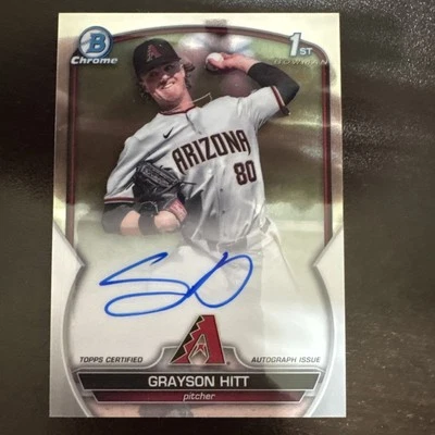 2023 Bowman Draft Grayson Hitt Chrome Auto 1st #CDA-GH Diamondbacks - Image 1 of 2