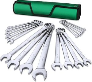 SK Kombi-Schraubenschlüssel-Set, SAE 1/4" bis 1-1/4", 18-teilig, SuperKrome-Finish, - Bild 1 von 8
