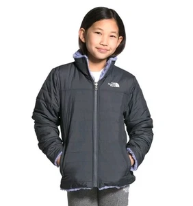 The North Face Reversible Mossbud Swirl Girls Winter Coat XS Size 6 Gray Purple - Picture 1 of 15