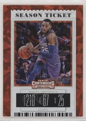 2019 Contenders Draft Picks Cracked Ice Ticket /23 Mikal Bridges (Purple Jersey) - Image 1 of 2