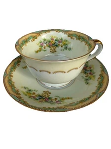 China Joan #584 de porcelana Noritake de colección con taza de té y platillo dorado - Imagen 1 de 8