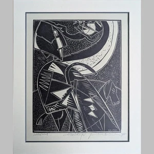 Hermann Naumann Alter Schäfer Holzschnitt neues PP Expressionismus handsigniert - Bild 1 von 2