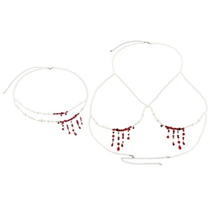 Blood Dripping Tassels Body Waist Chain Gothic Vampire Chest Chain for Halloween - Bild 1 von 10