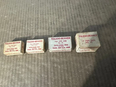 4 SETS TOLEDO - BEAVER PIPE DIES 1", 1-1/4", 1-1/2" & 2" USA - Image 1 of 4