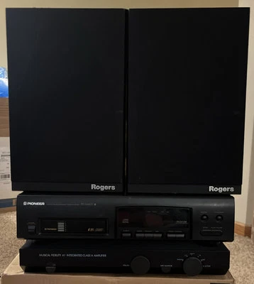 Vintage 90s Stereo Musical Fidelity A1 Amplifier Pioneer CD Rogers Speakers Rare - Image 1 of 4