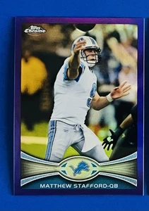 Tarjeta refractora púrpura Matthew Stafford Rams 2012 Topps cromada #126; #d/499 - Imagen 1 de 2