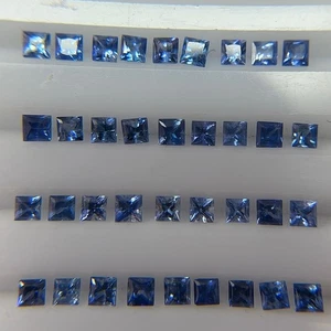2.54 Ct 2.1-2. MM PRINCESS CUT  100% NATURAL BLUE SAPPHIRE SRI LANKA (VIDEO) !! - Picture 1 of 2