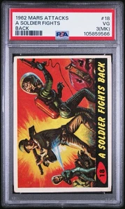 1962 TOPPS BUBBLES MARS ATTACKS 18 A SOLDIER FIGHTS BACK PSA 3 VG (MK) CARD - Picture 1 of 3