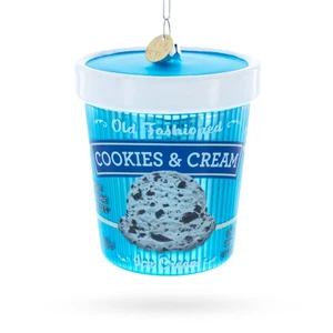 Galletas y helado pinta vidrio soplado adorno de Navidad - Imagen 1 de 5