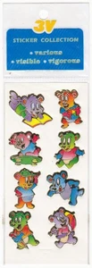 Vintage 1980er 3V Bären inkl Skateboard Sticker SEALED Goldfolie Stickerbogen - Bild 1 von 2