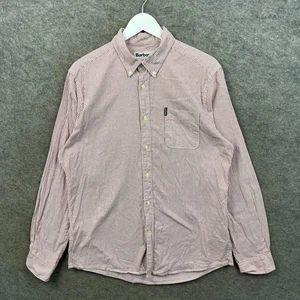 Barbour Shirt Mens Large Red Stripe 7 Tailored Fit Button Down Long Sleeve Top - Picture 1 of 9