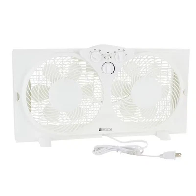Utilitech 9-in 120 -Volt 3 -Speed Indoor White Window Fan - Image 1 of 4