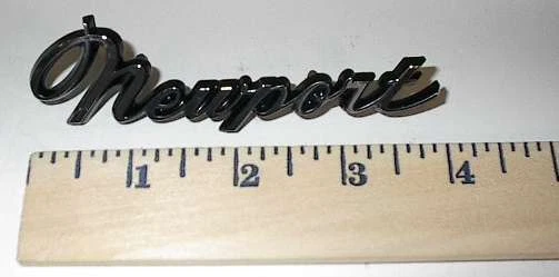 NOS MoPar 1967-1977 Chrysler "Newport" CHROME NAMEPLATE  fender roof side - Image 1 of 1
