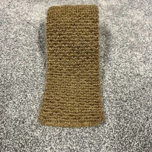 Rooster Square Tip Wool Mohair Knit Tie Brown Textured VTG Classic 50x3.5 - Picture 1 of 6