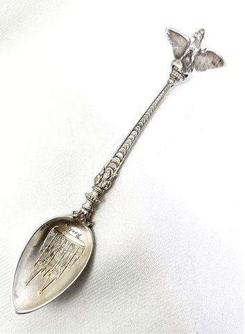 St Ouen Abbey Rouen France 800 European Sterling Silver Souvenir Spoon Cover