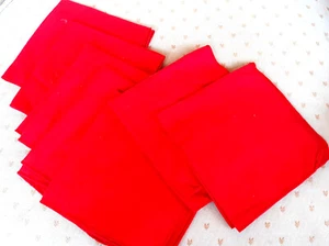 7 pc Set Solid Red Cotton Table Napkins 13" sq Overcast Edges,, very nice cond. - Picture 1 of 2