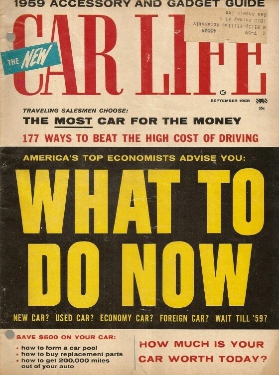 CAR LIFE 1958 SEPT - BUSINESSMEN, ACCESSORIES, ECONOMY* - Image 1 of 1
