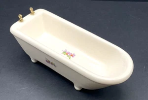 1/12 PUPPENHAUS PORZELLAN BADEWANNE FLORALES DESIGN D&M MINIATUREN - Bild 1 von 5
