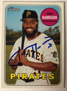 JOSH HARRISON Signed Autographed 2018 Topps Heritage Card Pirates Auto #105 - Picture 1 of 1