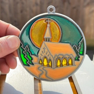 DE COLECCIÓN VITRAL ATRAPASOL MÓVIL ORNAMENTO IGLESIA - Imagen 1 de 3