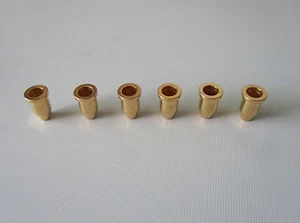 6x Gold Guitar String Through Body Ferrule 1/4" String Ferrules for Telecaster - Picture 1 of 4