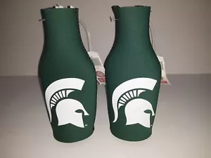 Michigan State Spartans Zip - Up Bottle Koozie ( set of two ) - Picture 1 of 3