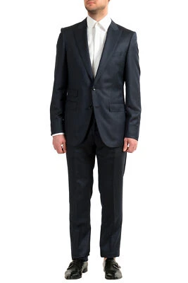 Traje Hugo Boss Para Hombre "T-Henders-Gorden" Azul Oscuro Seda Lana Dos Botones 42L Foto 1 de 4