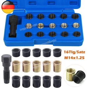 Zündkerzen Gewinde-Reparatur Satz Gewindebohrer Gewindeeinsätze Kfz Set M14x1,25 - Bild 1 von 15
