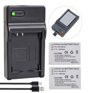 2X NB-5L Battery +Charger for Canon PowerShot SX210 SX220 S110 SX230HS IXUS 800 - Picture 1 of 11