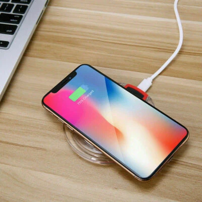 Qi Wireless Fast Charging Pad & Receive Samsung Type C Micro USB S8 S9 HTC Black - Bild 1 von 4