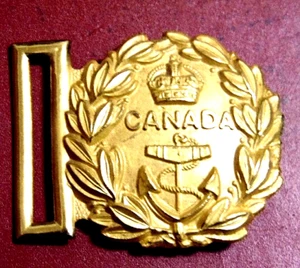 Segunda Guerra Mundial CANADÁ RCN Royal Canadian Navy hebilla de cinturón de latón KC - Imagen 1 de 2
