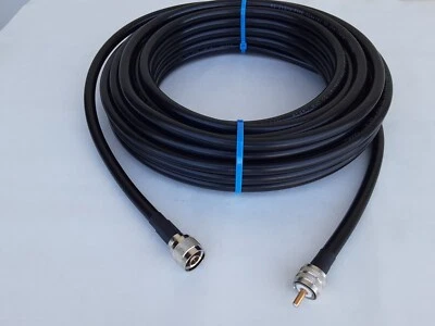 US MADE  RG-213/U   CB  Ham Radio  N  Male  to  PL259 UHF coax cable 10 FT - Image 1 of 3