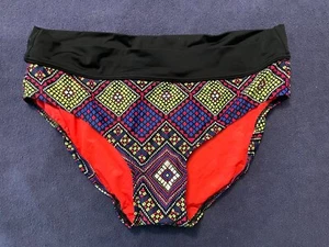 NWT Freya Swimwear Byzantine XL Bikini Bottoms Neon Geometric Briefs RARE Cute - Picture 1 of 7