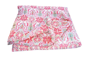 Vintage Lauren Ralph Lauren Beachside Preppy Red Pink Paisley KING Comforter - Picture 1 of 12