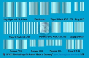 Peddinghaus 1/16 Tötungsringe Deutsche Panzerpistole Fass Tötungsmarkierungen Zweiter Weltkrieg 3022 - Bild 1 von 1