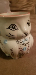 Cat Kitten 3D Coffee Mug Cup  Hand Painted Orange Blue White Yokohama Studio rar - Picture 1 of 5