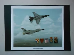 MILITARY AVIATION PRINT- GENERAL DYNAMICS F-16 FIGHTING FALCON-FIVE NATIONS - Picture 1 of 1
