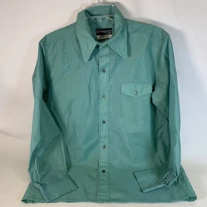 Vintage Obermeyer 70s Mens Med M Wind Shirt Nylon Pullover Green Lightweight - Picture 1 of 10