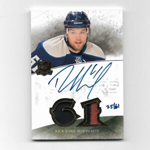 Rick Nash 2010-11 Upper Deck Honorable Numbers Autographed Hockey Card 25/61