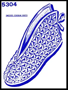 Mail Order # 5304 Fabric Pattern SMOCKED Boot Style SLIPPERS Bed Shoes ~S-M-L~ - Picture 1 of 4