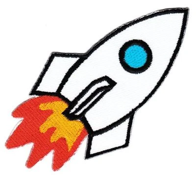 BP BRAUNERT PATCHES ap08★Rakete Raumschiff Aufnäher Bügelbild Patch Flicken Space Shuttle 10 x 6,5cm