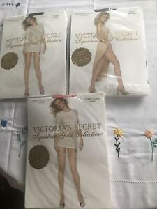 victoria secret signature gold collection hosiery, stay-ups and hose, M or L