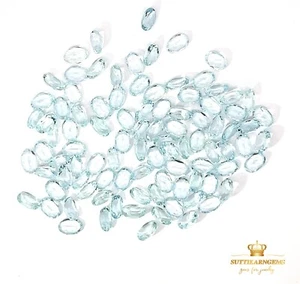 6x4 mm natürlicher Aquamarin ovaler Schnitt lose Edelsteine Lot, himmelblau Aquamarin - Bild 1 von 3