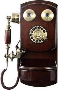 Telefon Vintage Mechanisch von der Wand Mit Zifferblatt Rotierend - Kornett Rout - Zdjęcie 1 z 10