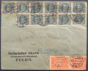 JUDAICA 1925 FULDA GERMANY "STERN BROTHERS" Webstoffe Gewerbeumschlag - Bild 1 von 3
